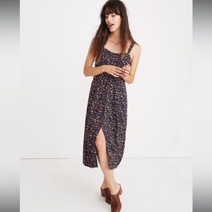 Madewell Tie-Strap Midi Dress in Garden Party